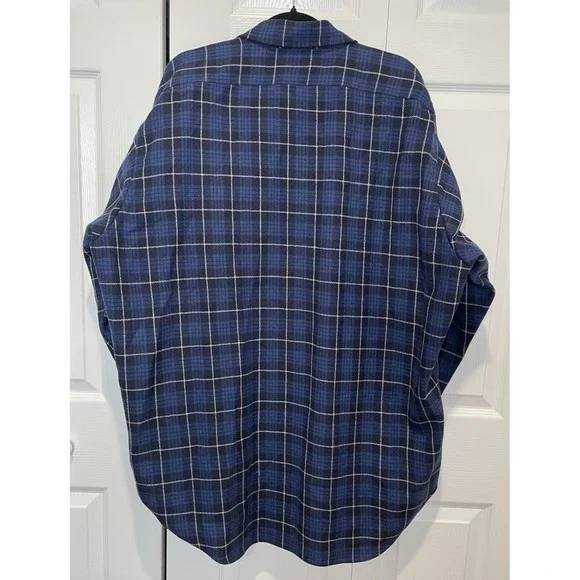 Vtg Polo Ralph Lauren Mens Barlowe Button Up Shirt Size XL Plaid Wool 90s Grunge - Picture 5 of 11